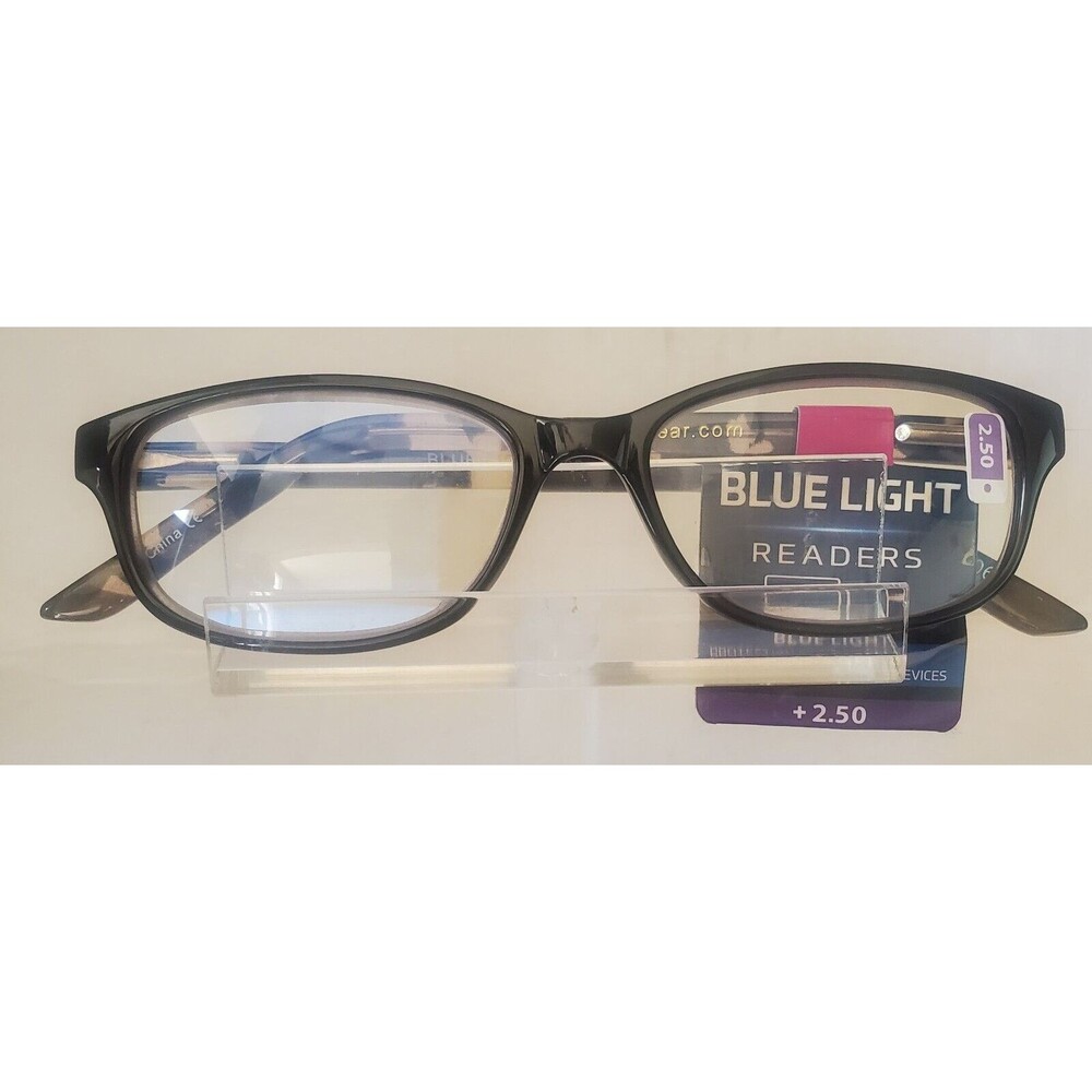 SAV Blue Light Readers +2.50 Reading Glasses Computer Eye Strain Prevention NEW